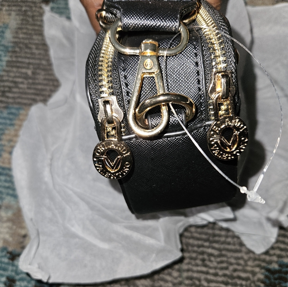 NWT VALENTINO ORLANDI Studded Double Zip Crossbody Camera Bag - Black - Picture 7 of 8